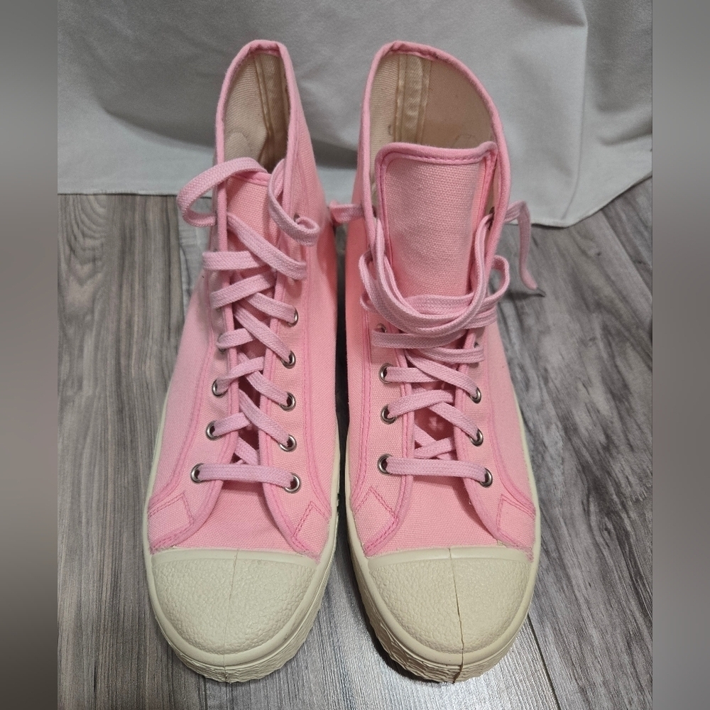 US Rubber Company Summer High Top Pink And Cream Sz 42 New - Picture 12 of 13